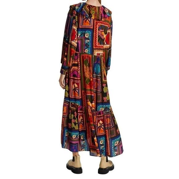 NWT Farm Rio Patchwork Tapestry Ankle Dress Size M $275.00 Lagenlook - Picture 7 of 15